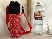 Load image into Gallery viewer, Red kokeshi on black