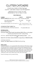 Load image into Gallery viewer, Patterned fabric bag with text detailing fabric requirements, materials, and instructions.