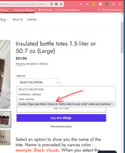 Load image into Gallery viewer, Insulated bottle totes 1.5 liter or 50.7 oz (Large)