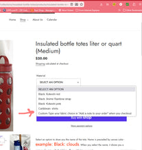 Load image into Gallery viewer, Insulated bottle totes liter or quart (Medium)