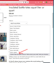Load image into Gallery viewer, Insulated bottle totes squat liter or quart