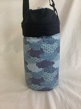 Load image into Gallery viewer, Blue clouds black canvas