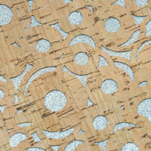 Load image into Gallery viewer, Silver Glitter Backed cheery Os cork faux leather with silver flecks