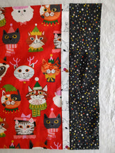 Load image into Gallery viewer, Closeup of kitty Christmas pillowcase