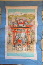 Load image into Gallery viewer, Japanese shrine or temple with Mt Fuji, cherry blossoms and girl's day and boy's day coordinates