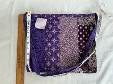 Load image into Gallery viewer, Eggplant and cream tote bag or iPad sleeve or purse