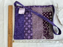 Load image into Gallery viewer, Eggplant and cream tote bag or iPad sleeve or purse