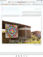 Load image into Gallery viewer, Colorful quilt hanging on a wooden structure launch pattern