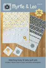 Load image into Gallery viewer, Myrtle & Leo baby quilt set packaging with silicone rings