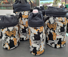 Load image into Gallery viewer, Cats on black canvas