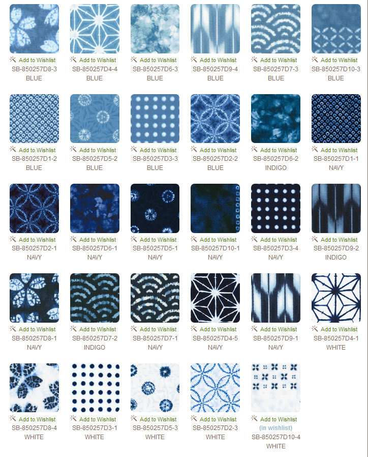 Shibori Blues by Sevenberry charm square Complete Collection from Robe