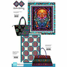 Load image into Gallery viewer, Radiant Reflections stained glass window fuchsia from Quilting Treasures fabrics