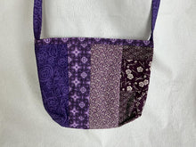 Load image into Gallery viewer, Eggplant and cream gusseted tote bag or iPad sleeve or purse