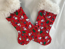 Load image into Gallery viewer, Kitty Silver and Blue stocking sewn by Pat