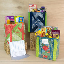 Load image into Gallery viewer, Just add fabric! Quilt as you go Utility Shoppers totes 3 pack
