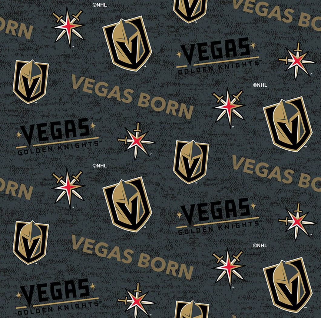 NHL Hockey Las Vegas Golden Knights Vegas Born Allover on Cotton