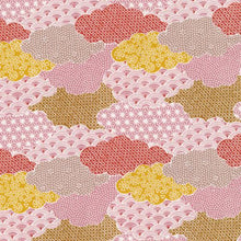 Load image into Gallery viewer, Moon Rabbit clouds coral fabric
