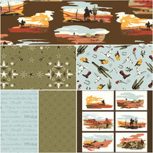 Load image into Gallery viewer, Go West with John Wayne Brown colorway by the yard from Riley Blake