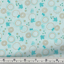 Load image into Gallery viewer, Birds and butterflies aqua and light aqua