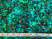 Load image into Gallery viewer, Sea Turtle turquoise colorway Oceana collection from Quilting Treasures