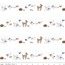 Load image into Gallery viewer, A collection of Christmas-themed fabric designs by Tasha Noel for Riley Blake, featuring green and pink colorways with patterns of trees, snowflakes, and holiday motifs.