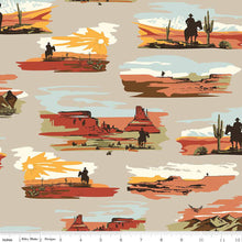 Load image into Gallery viewer, Go West with John Wayne Gray colorway by the yard from Riley Blake Designs