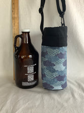 Load image into Gallery viewer, Blue clouds black canvas