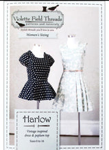 Load image into Gallery viewer, Harlow vintage inspired dress and peplum top Pattern