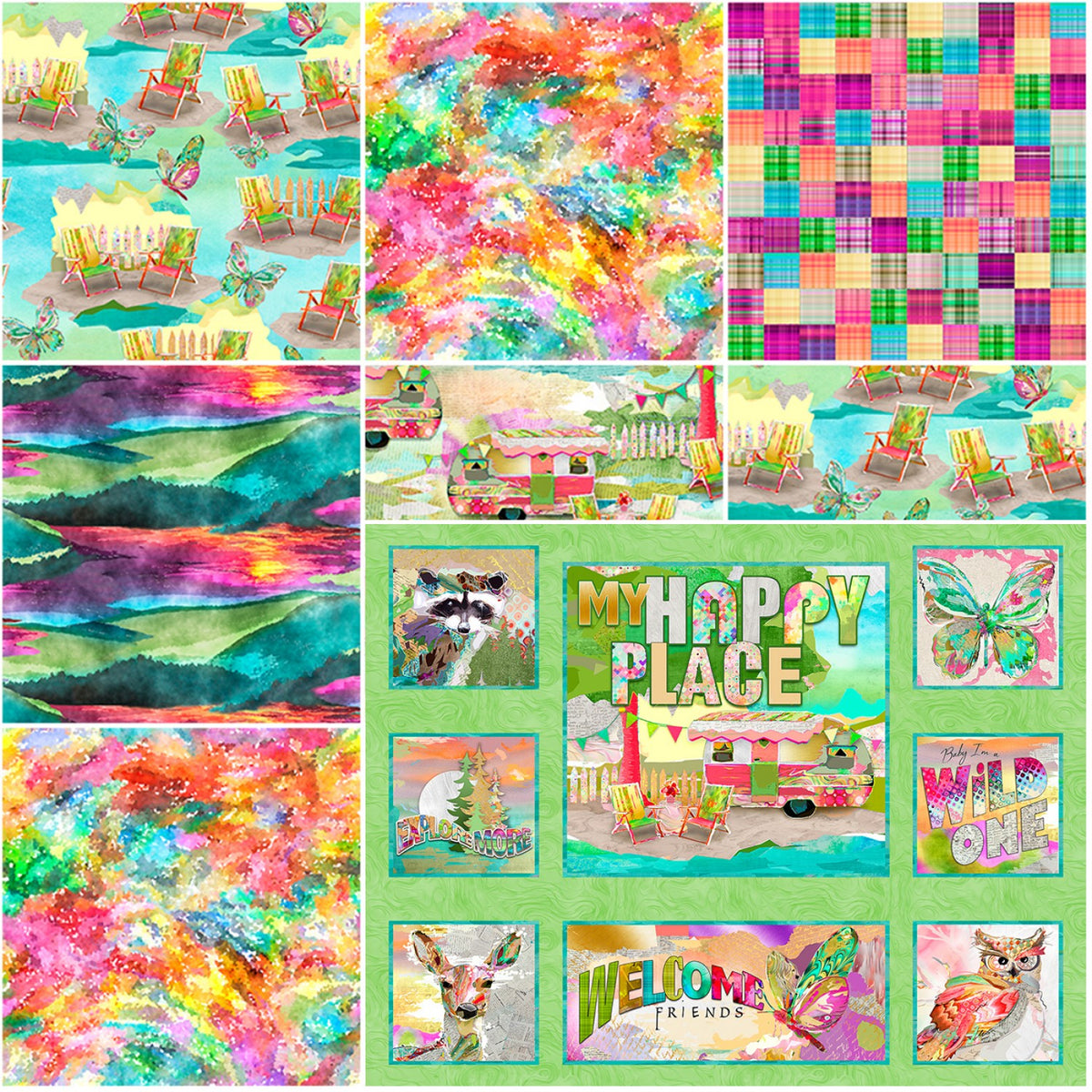 My Happy Place Quilt Kit by Connie Haley from 3 Wishes Fabric kit by P