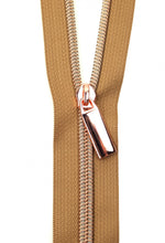 Load image into Gallery viewer, Zippers By The Yard Natural Tape Rose Gold Teeth #5