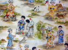 Load image into Gallery viewer, Japanese shrine or temple with Mt Fuji, cherry blossoms and girl's day and boy's day coordinates