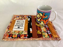 Load image into Gallery viewer, Daily mews mug mats with words with silly sayings