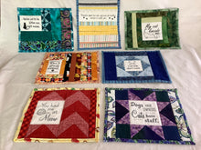 Load image into Gallery viewer, Daily mews mug mats with words with silly sayings