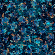 Load image into Gallery viewer, Sea Turtle lagoon colorway Oceana collection from Quilting Treasures
