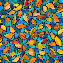 Load image into Gallery viewer, Tree of Life stained glass window look leaves from Quilting Treasures fabrics
