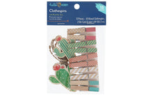 Load image into Gallery viewer, Hampton Art Hello Hobby Clothespin Set Cactus 13 piece
