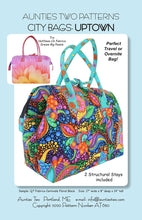 Load image into Gallery viewer, City Bag Uptown pattern and metal bag stays from Aunties Two
