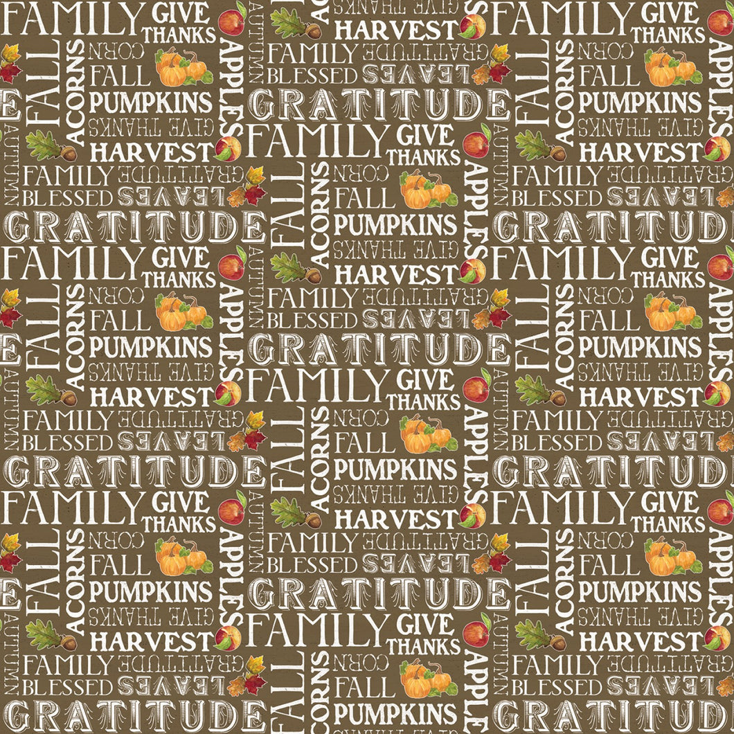 Monthly Placemats November Text Brown