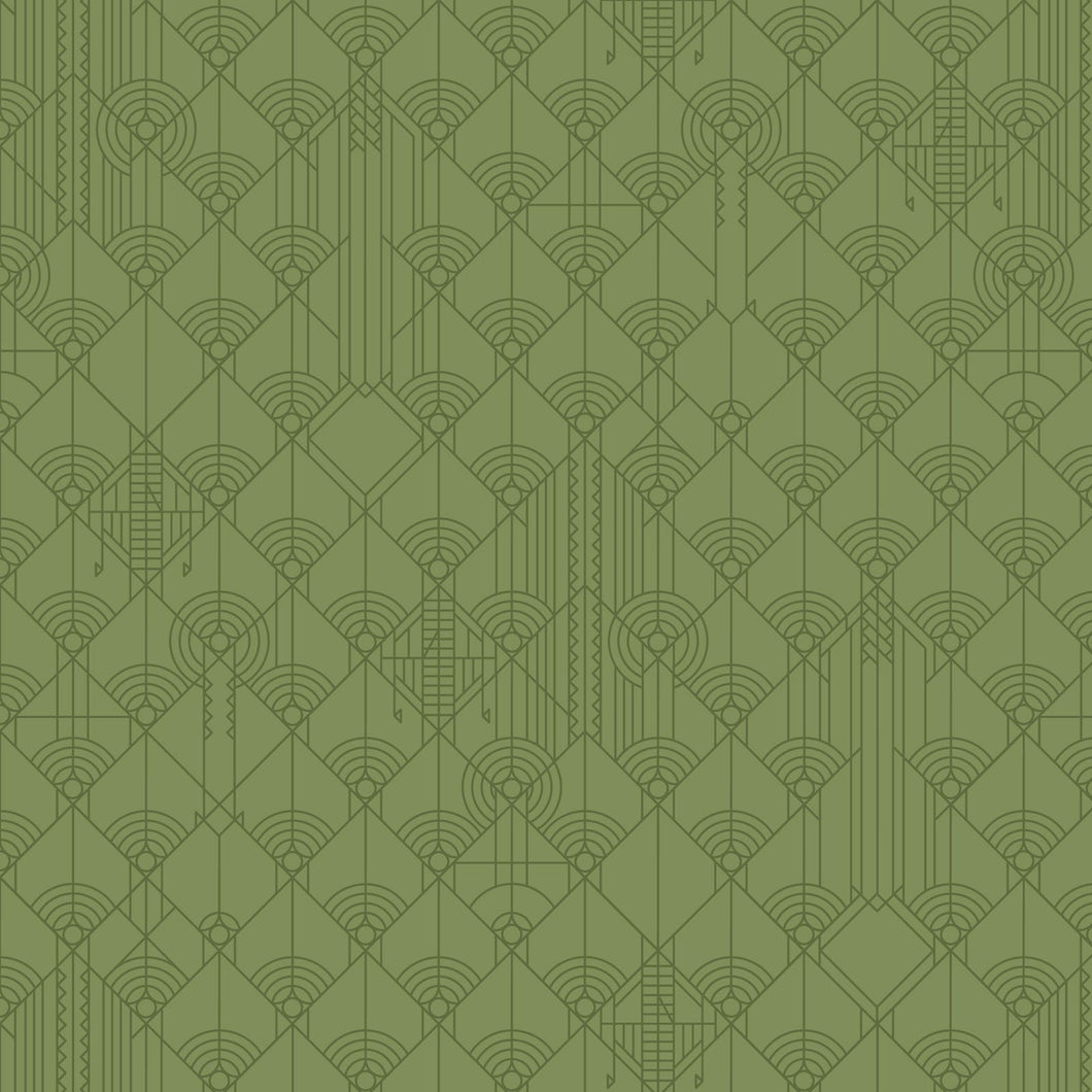 Frank Lloyd Wright Collection From Cloud9 Fabrics April Showers Autumn Green