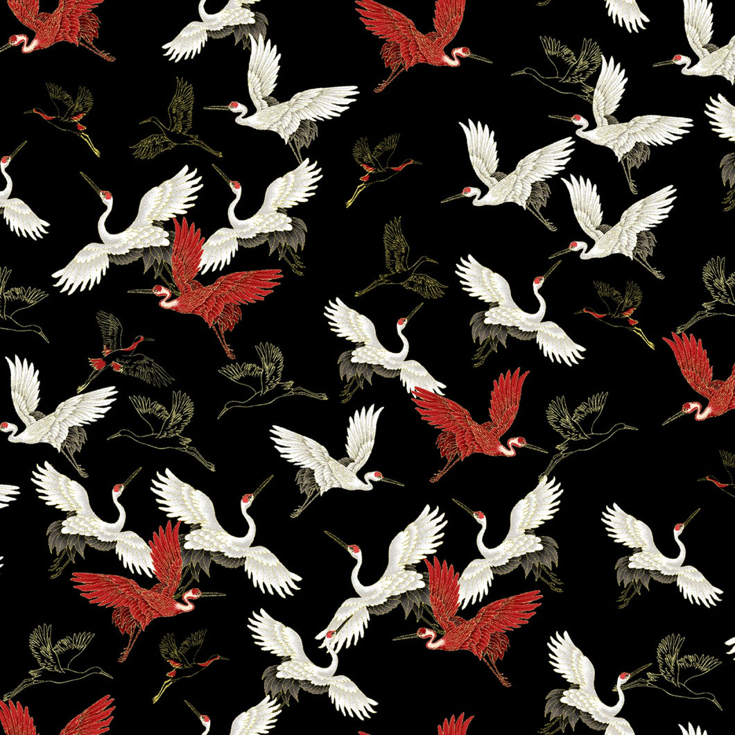 Japanese cranes Kyoto collection from Timeless Treasures Fabrics