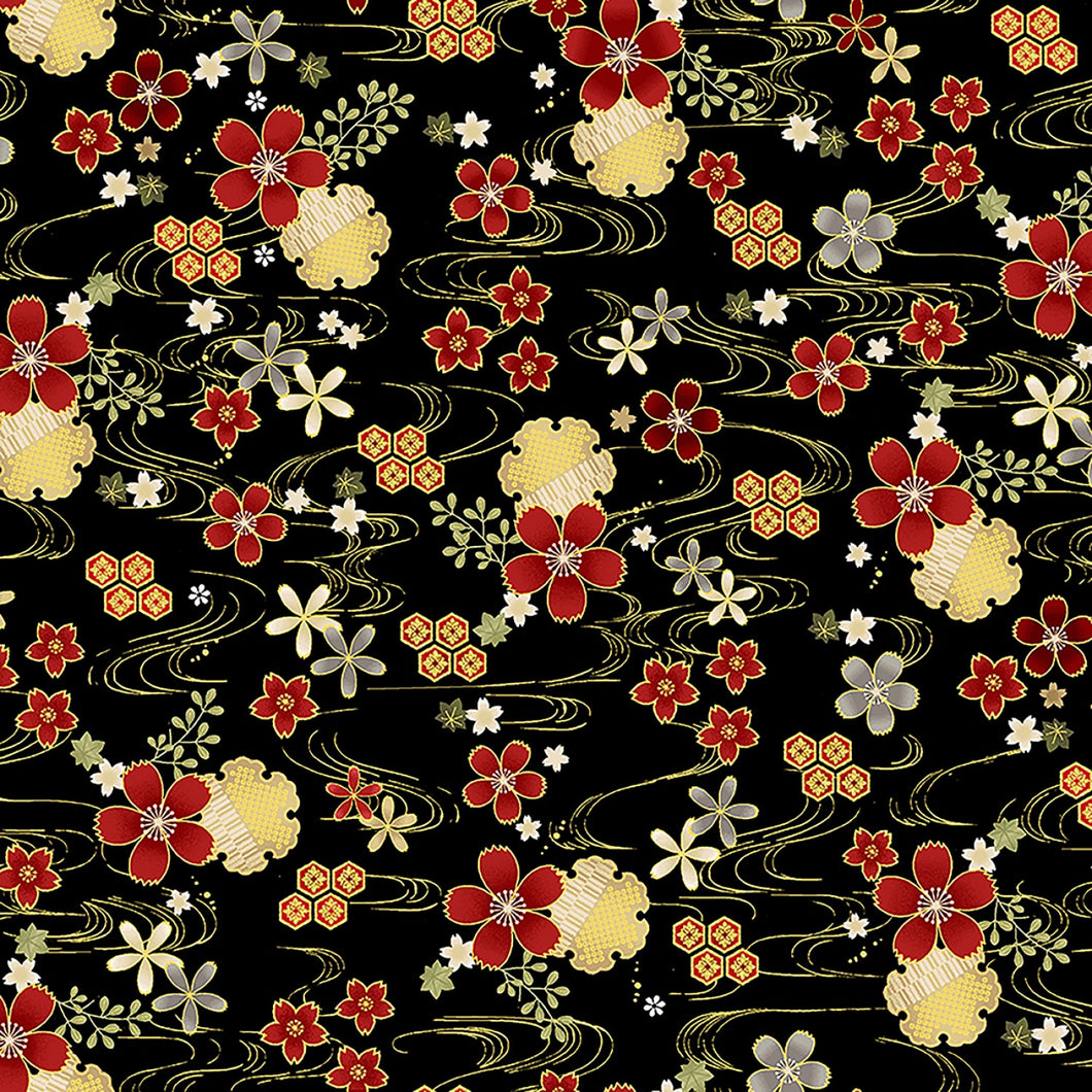 Japanese geo florals Kyoto collection from Timeless Treasures Fabrics