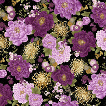 Load image into Gallery viewer, Japanese purple floral large by Chong-A Hwang from Timeless Treasures fabrics
