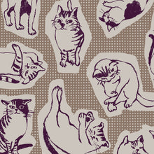 Load image into Gallery viewer, Cosmo fabrics with scribble animals tossed cats cotton linen canvas
