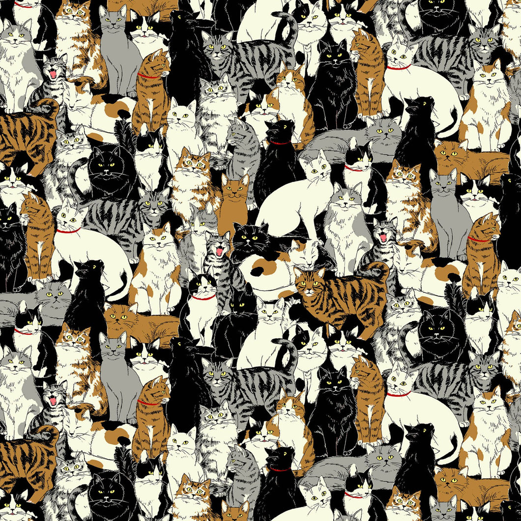 Cats And Owls Printed Oxford