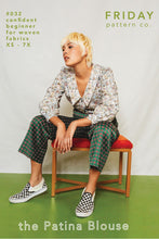 Load image into Gallery viewer, The Patina Blouse pattern from Friday Pattern Company  Designer Chelsea Gurnoe

