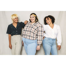 Load image into Gallery viewer, The Patina Blouse pattern from Friday Pattern Company  Designer Chelsea Gurnoe
