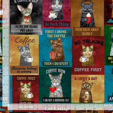 Load image into Gallery viewer, Coffee cats by Gail Cadden for Timeless Treasures
