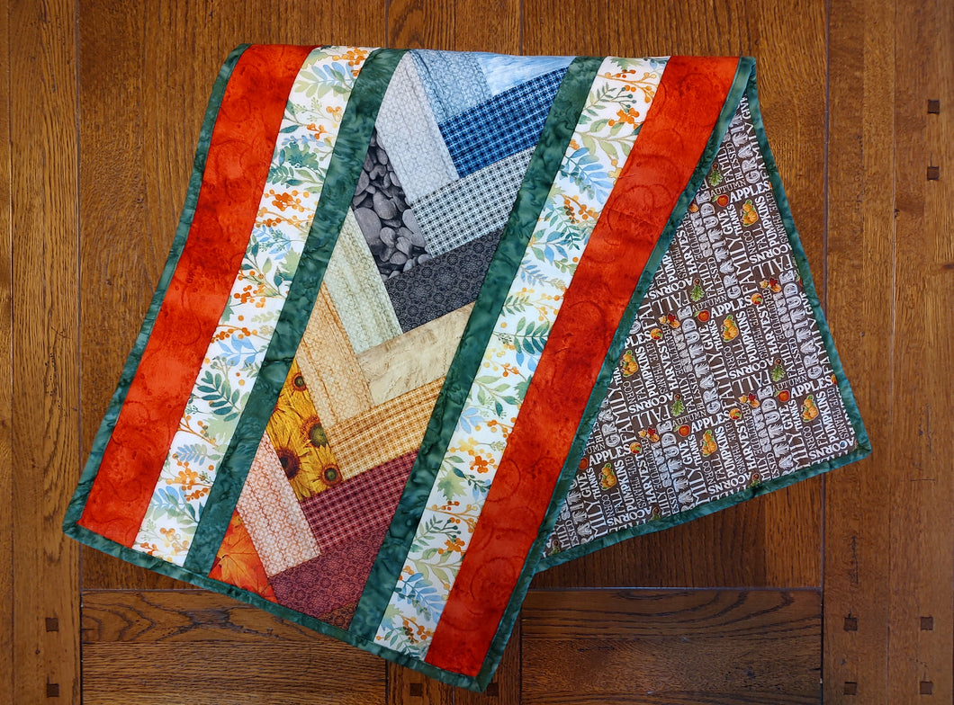 Everyday reversible Thanksgiving and almost Christmas table runner