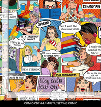 Load image into Gallery viewer, Sewing Comic from Timeless Treasures fabrics Sewing Room Collection
