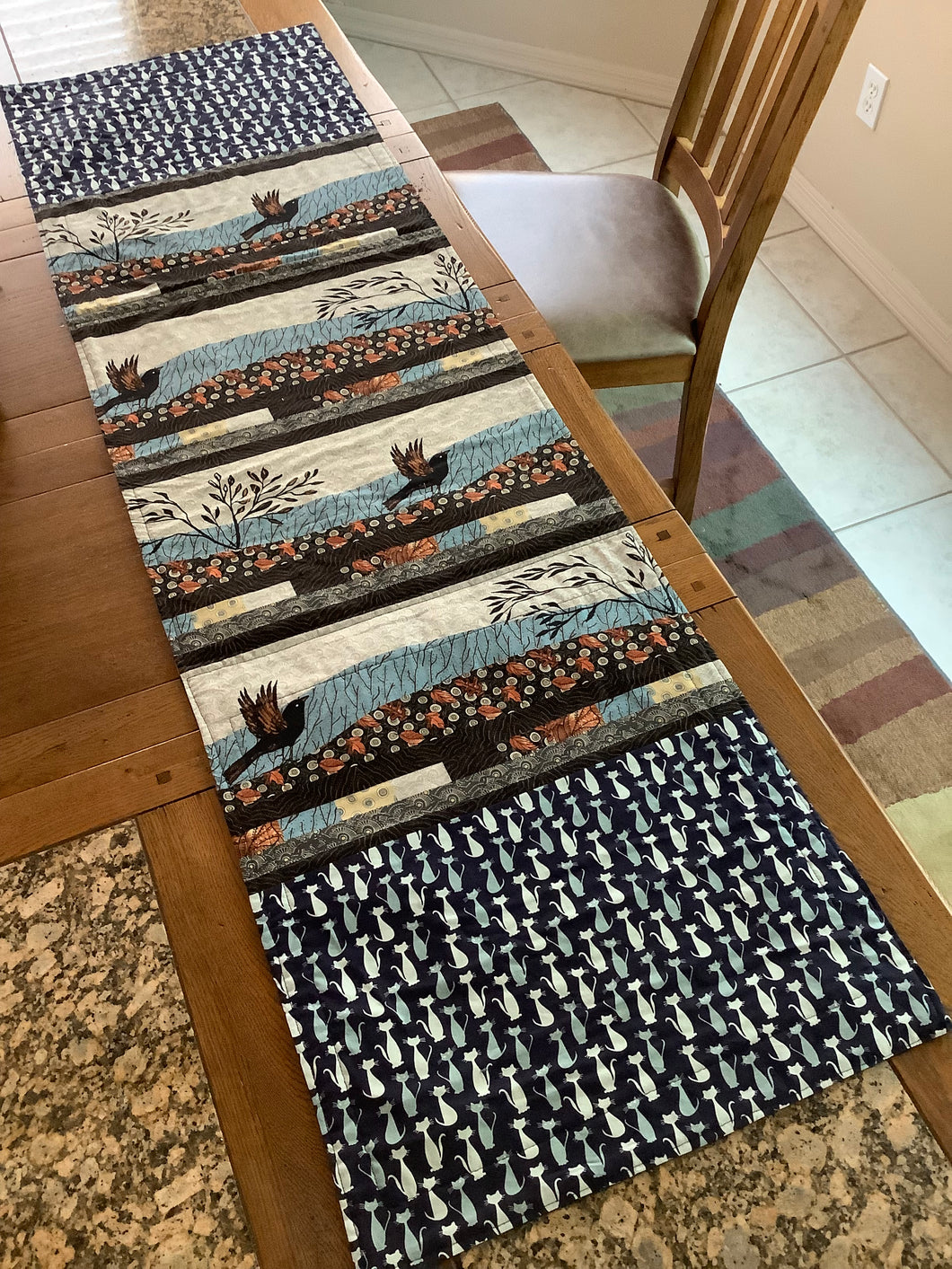Reversible fall table runner Hallowe'en and every day